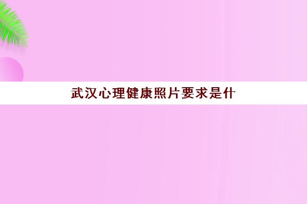 武汉心理健康照片要求是什么样的?2023年最新官方标准详解、拍摄指南与审核要点全解析 武汉心理健康照片要求是什么样的?2023年最新官方标准详解、拍摄指南与审核要点全解析