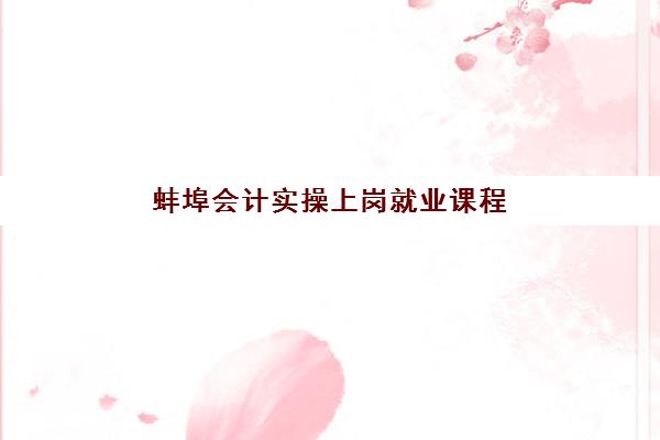 蚌埠会计实操上岗就业课程现场确认需要什么材料？2025年最新材料清单、办理流程与常见问题全解析