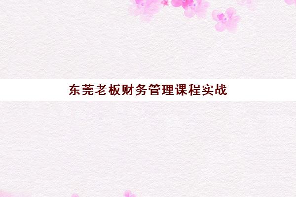 东莞老板财务管理课程实战培训机构哪个更好一点？2025年最新实战机构排名、课程特色与选择指南全解析
