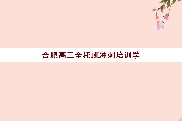 合肥高三全托班冲刺培训学校2025年时间具体时间如何查询？最新招生日程、报名流程与择校指南全解析
