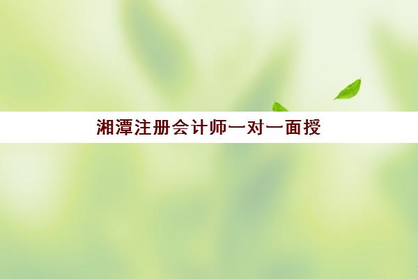 湘潭注册会计师一对一面授课程2025年时间如何安排？最新课程表、机构选择与备考规划全指南