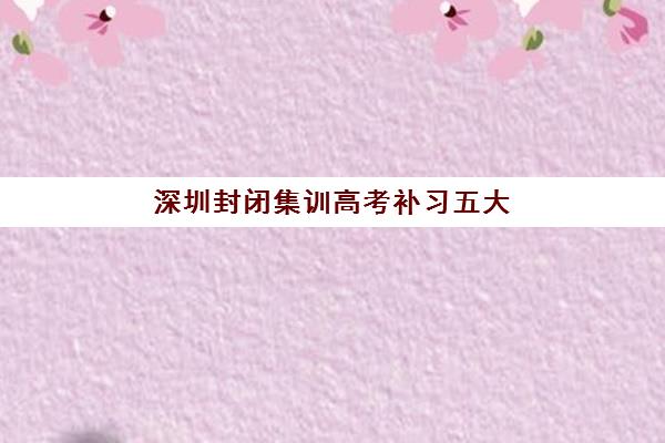 深圳封闭集训高考补习五大机构用户推荐榜：2025年封闭式集训营课程与择校指南
