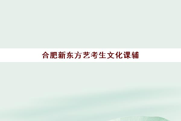 合肥新东方艺考生文化课辅导补习机构费用一般多少钱？2025年收费标准全面解析与高性价比选班策略实用指南