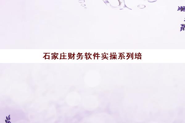 石家庄财务软件实操系列培训课程集中训练营在哪报名?2025年最新报名渠道、课程详情与择校全攻略 石家庄财务软件实操系列培训课程集中训练营在哪报名?2025年最新报名渠道、课程详情与择校全攻略