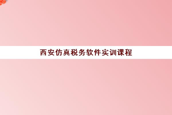 西安仿真税务软件实训课程寄宿中心大概多少钱半年？2025年费用明细与择校全攻略