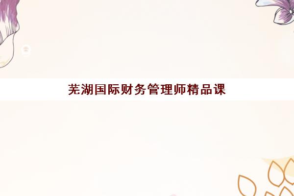 芜湖国际财务管理师精品课程最好的培训机构排名如何查询？2025年权威榜单、择校指南与成功案例解析
