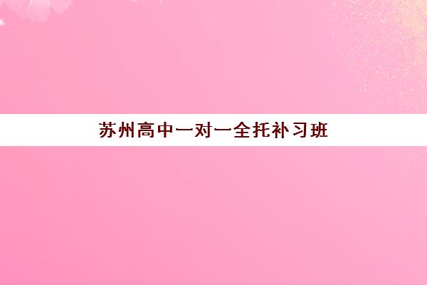 苏州高中一对一全托补习班2025培训哪个好？最新权威排名榜单与科学择校全指南