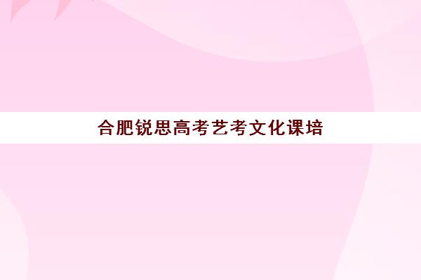 合肥锐思高考艺考文化课培训机构集训费用多少钱？2025年收费标准全面解析与高性价比选班策略实用指南