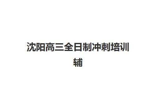 沈阳高三全日制冲刺培训辅导机构排名一览表如何查询？2025年最新十大机构实力对比与择校全指南