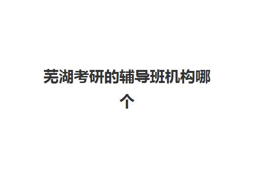 芜湖考研的辅导班机构哪个比较好一点？2025年最新排名、课程特色与择校全攻略