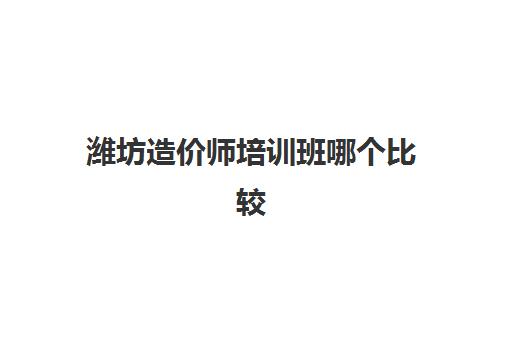 潍坊造价师培训班哪个比较好如何选择最科学？2025年最新排名数据、各校特色与择校指南全解析
