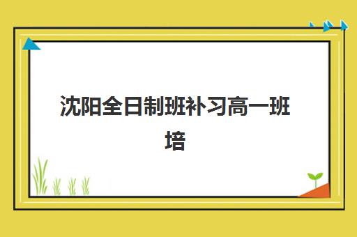沈阳全日制班补习高一班培训机构哪家好？2025年最新排名与择校全攻略