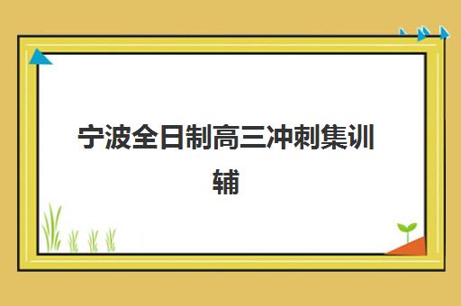 宁波全日制高三冲刺集训辅导班哪个比较好一点？2025年五大机构全对比与择校指南