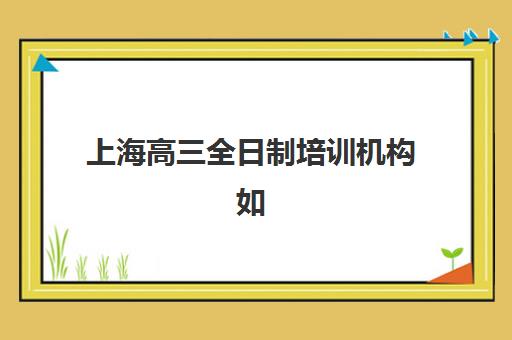 上海高三全日制培训机构如何选？实力排名与择校费用全指南